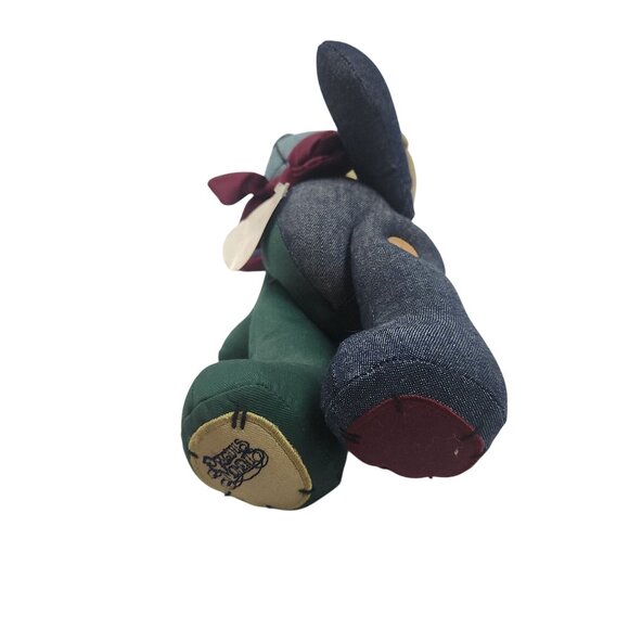 1996 Precious Moments Dillion Denim Jointed Patchwork Teddy Bear 1761 NWT - Picture 3 of 7